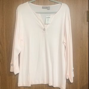 Chico’s Sz 3 Pink 3/4 Sleeve